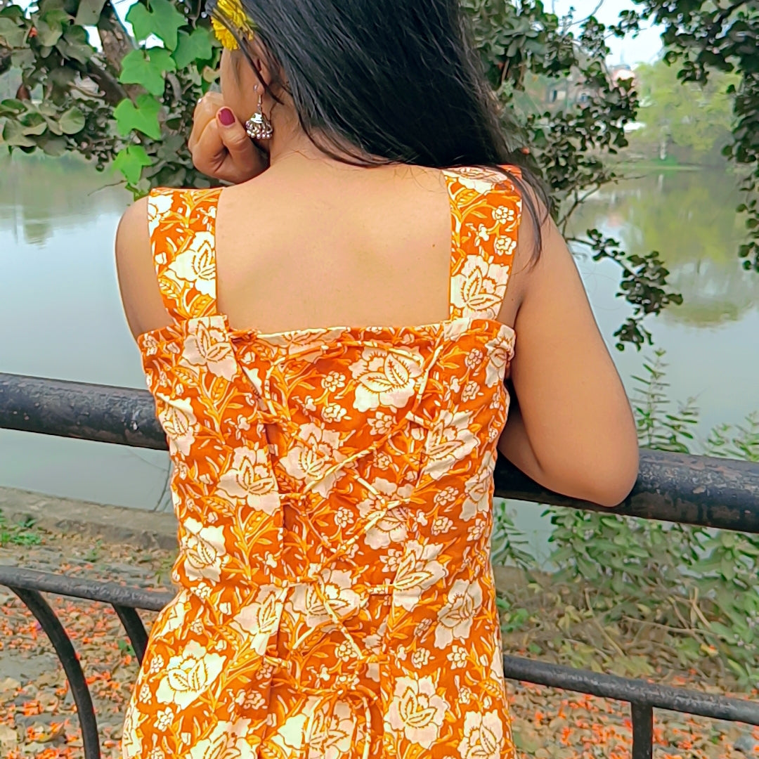 Sun-kissed Floral Cotton Kurti ✨